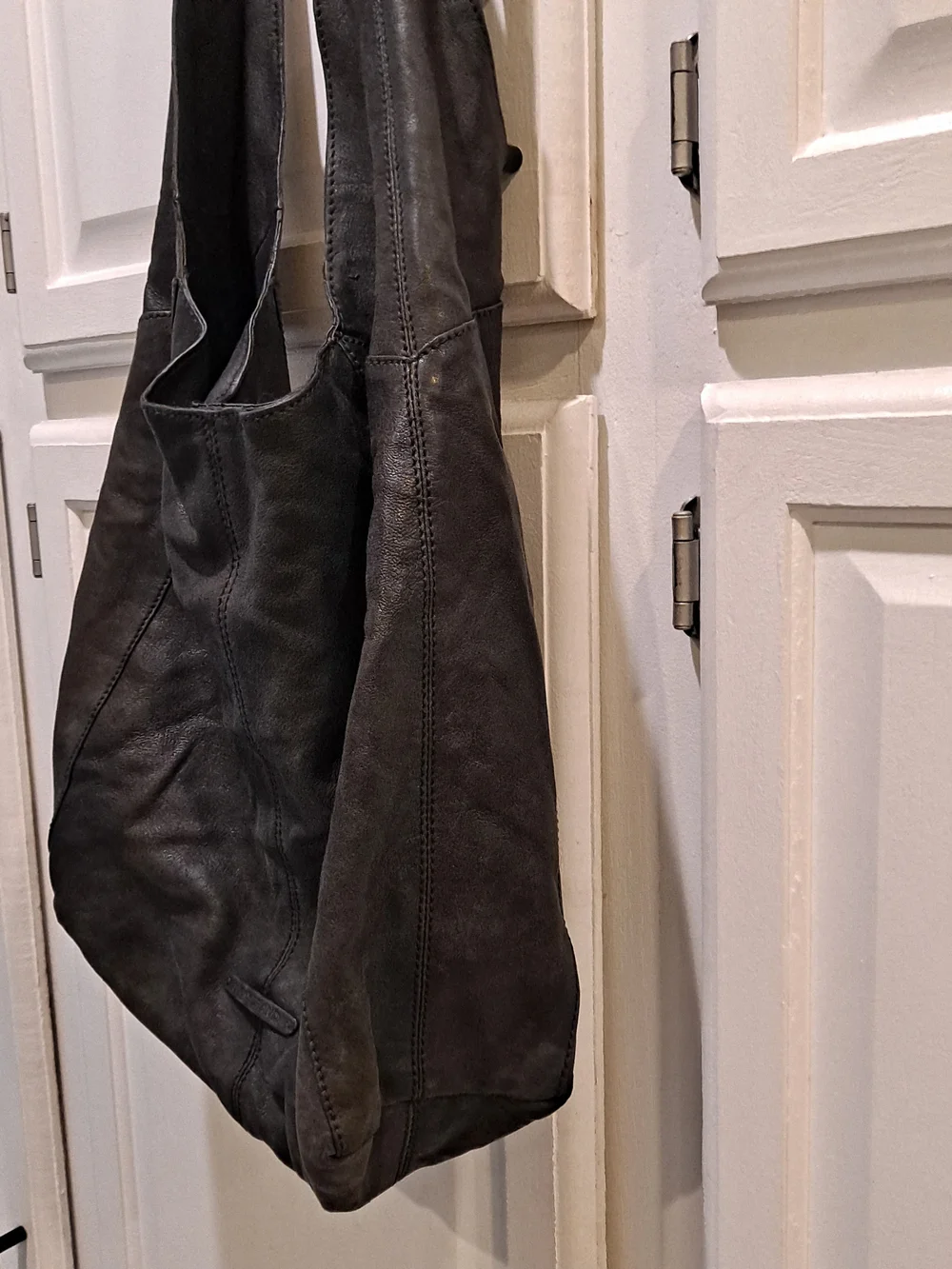 Lucky Brand Black Leather Slouchy Y2k Hobo Shoulder Bag Lightweight Roomy